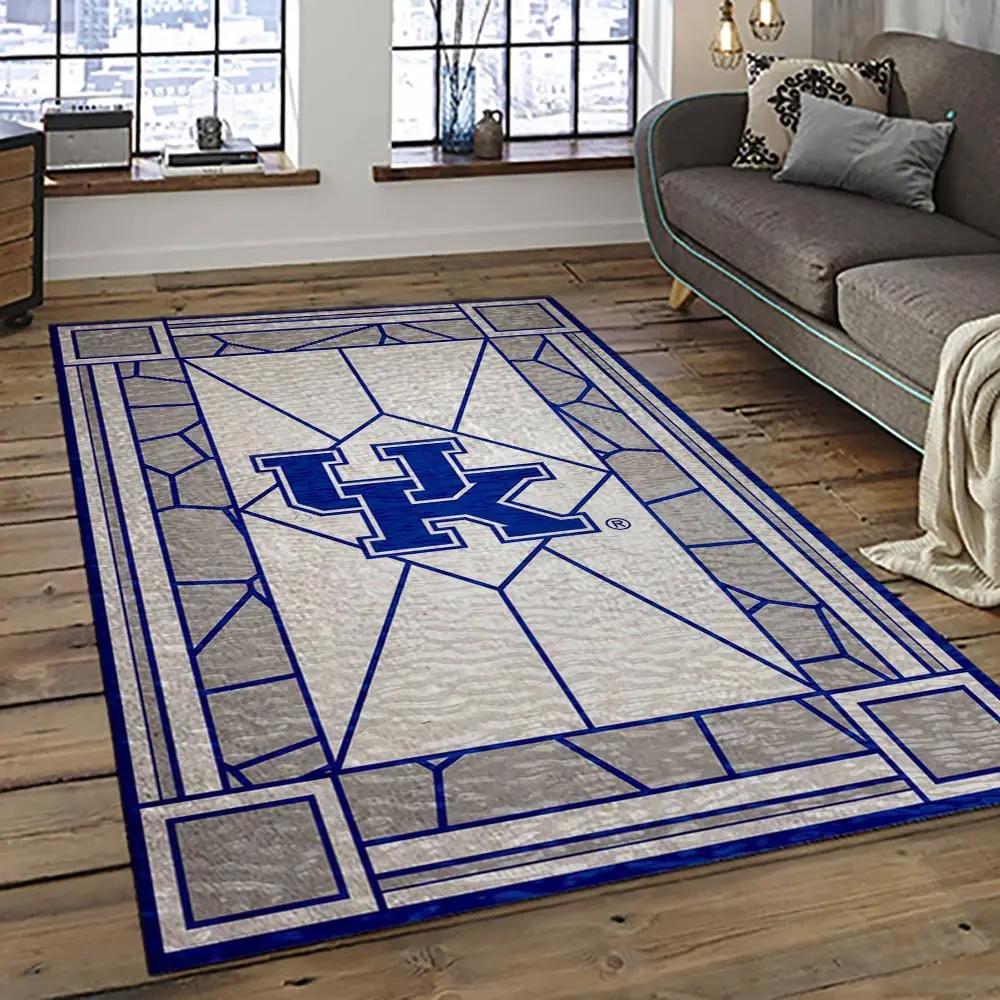 Ncaa kentucky wildcats football team logo sport carpet area rug home decor best gift for friends ktwc17 Rectangle Rug