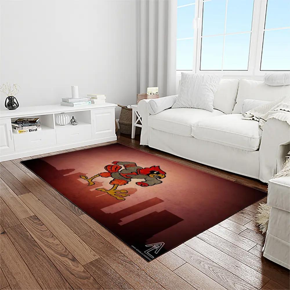 Ncaa louisville cardinals college sport basketball and foolball team logo rectangle area rug lics36 Rectangle Rug