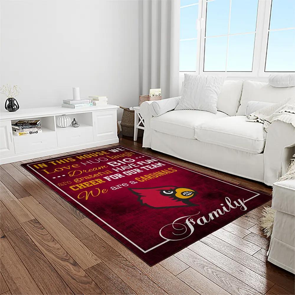 Ncaa louisville cardinals college sport basketball and foolball team logo rectangle area rug lics68 Rectangle Rug