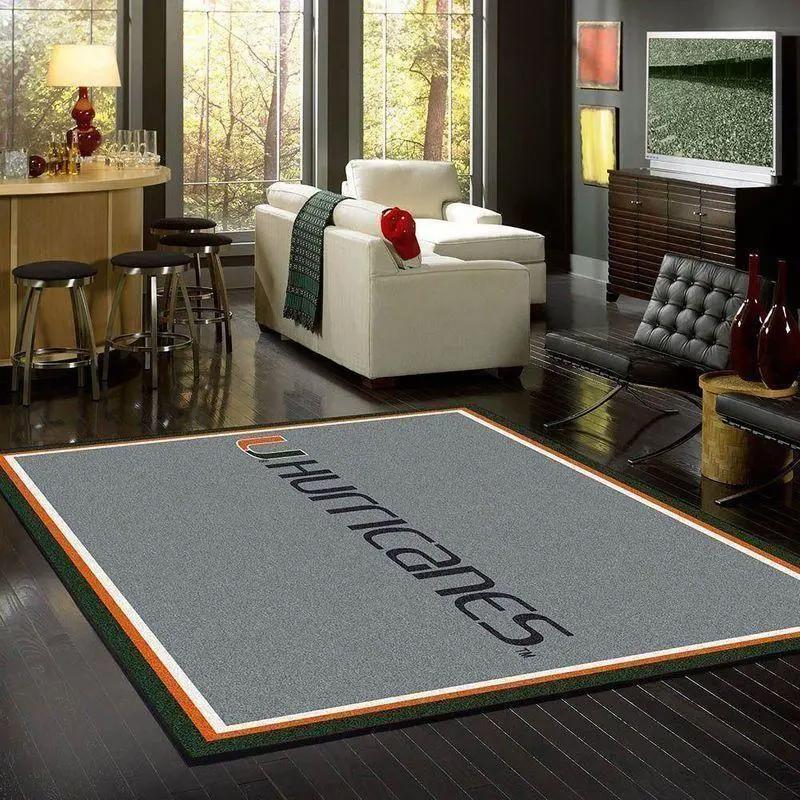 Ncaa miami (fl) hurricanes area rug living room rug home decor 1910291 2 Rectangle Rug