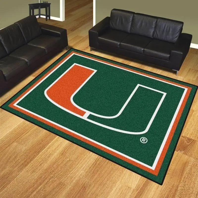 Ncaa miami (fl) hurricanes arpet living room rug regtangle carpet v11140 1 Rectangle Rug