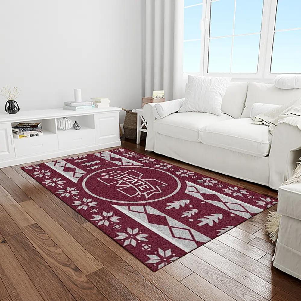Ncaa mississippi state bulldogs college sport basketball and foolball team logo rectangle area rug msb34 Rectangle Rug