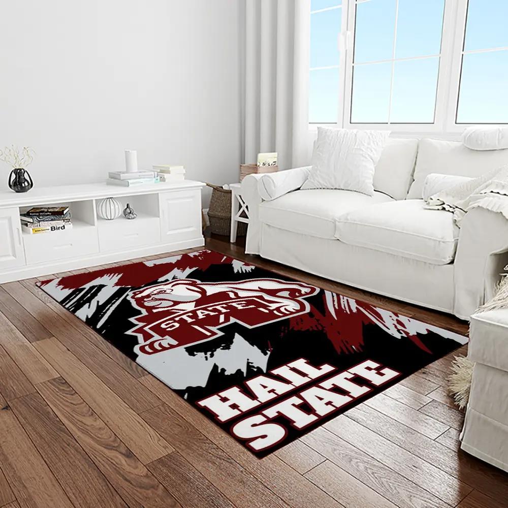 Ncaa mississippi state bulldogs college sport basketball and foolball team logo rectangle area rug msb43 Rectangle Rug