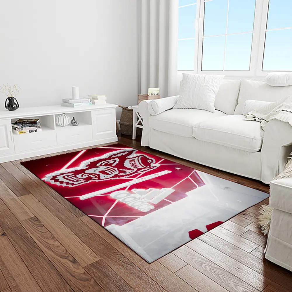Ncaa nc state wolfpack sport basketball and foolball team logo rectangle area rug ncsw36 Rectangle Rug