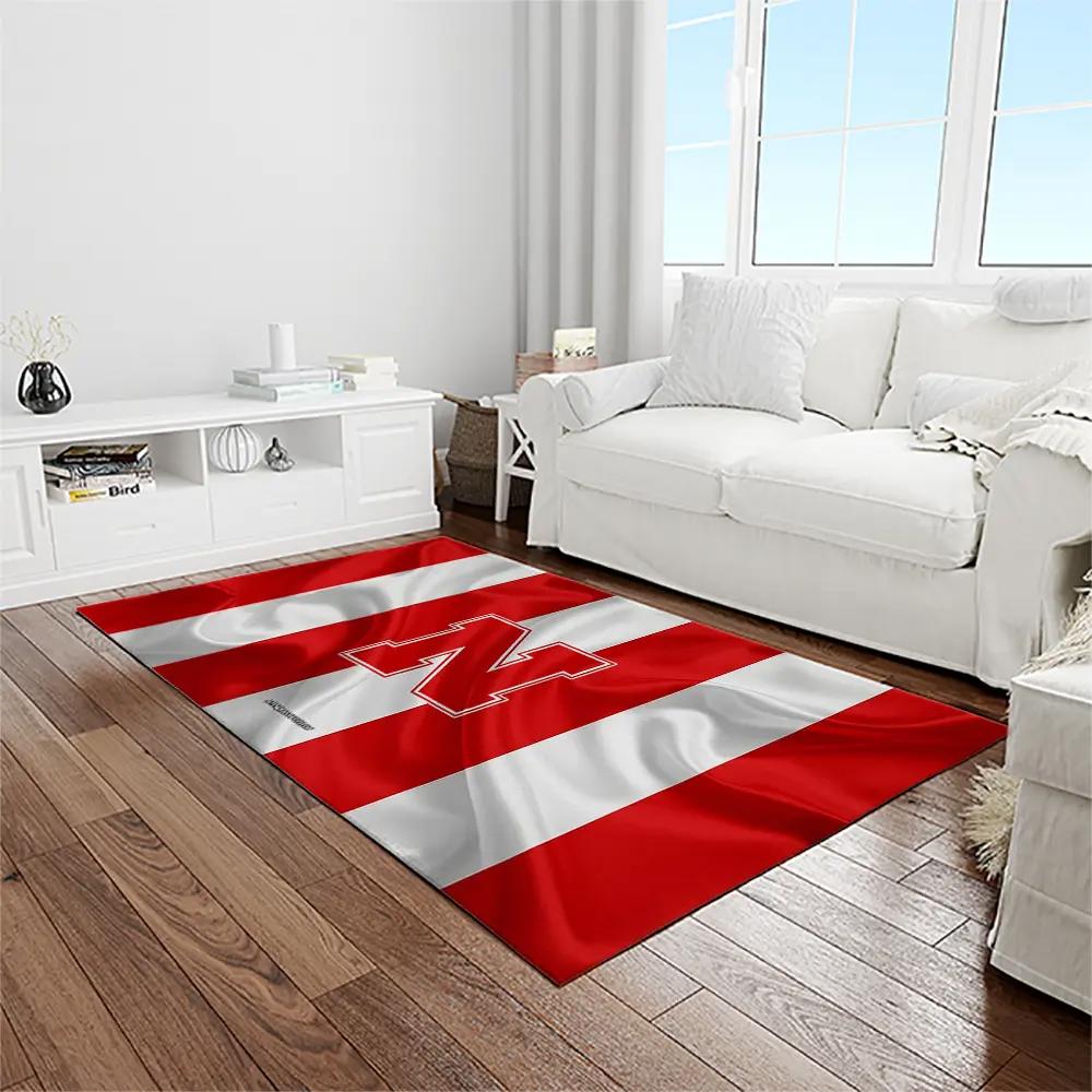 Ncaa nebraska cornhuskers college sport basketball and foolball team logo rectangle area rug ncs32 Rectangle Rug