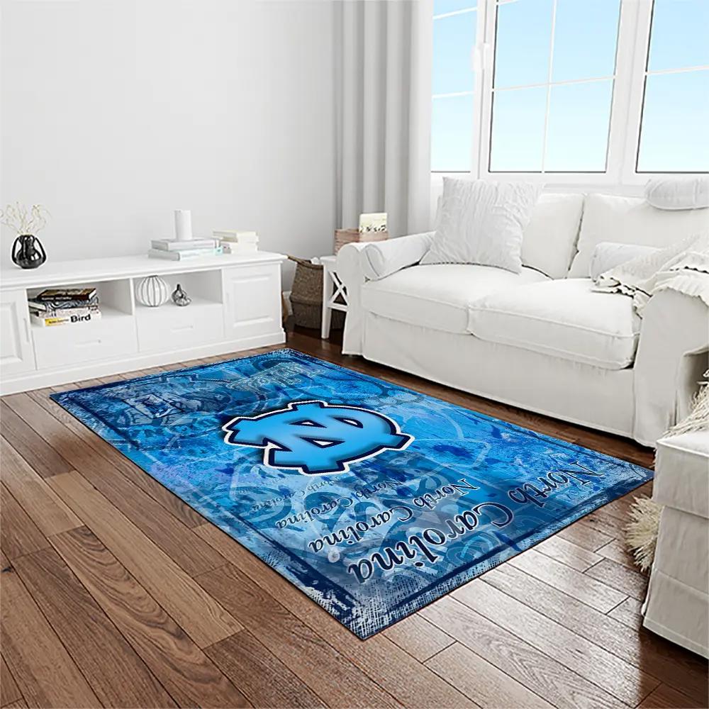 Ncaa north carolina tar heels college sport basketball and foolball team logo rectangle area rug ncth15 Rectangle Rug