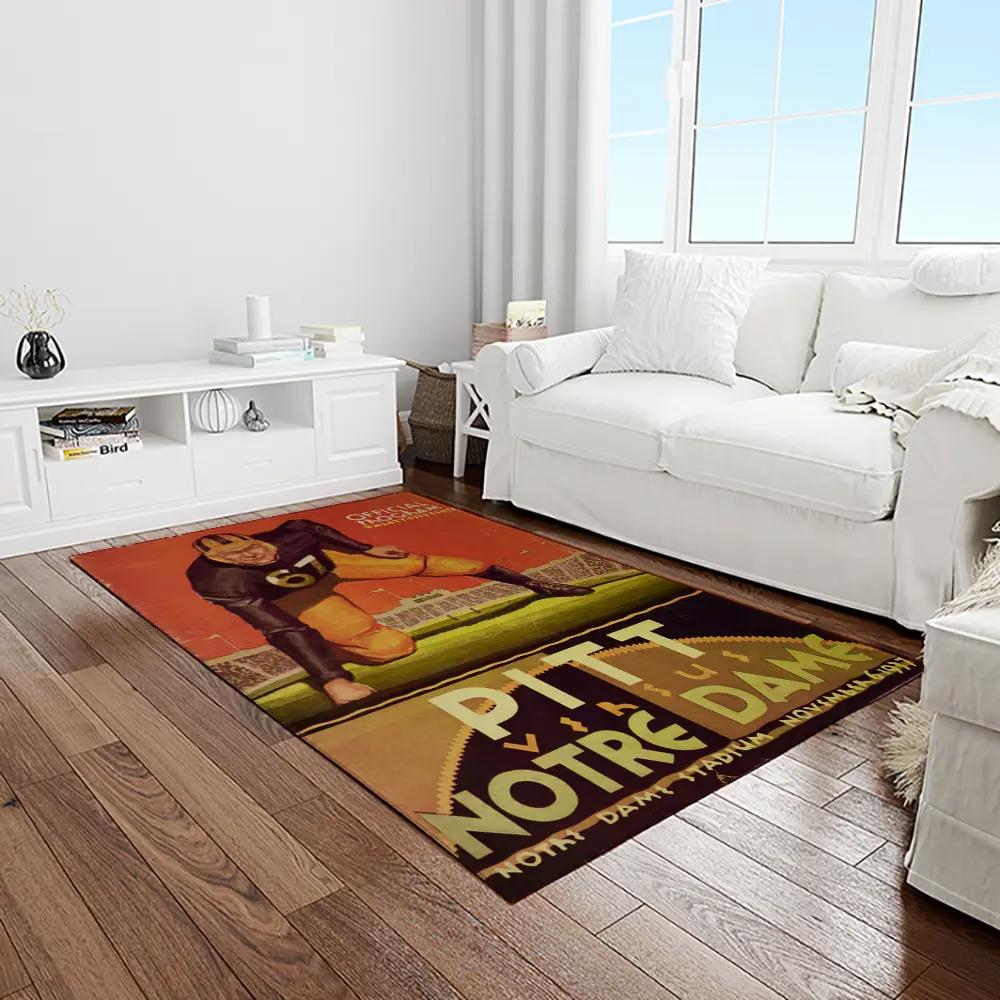 Ncaa notre dame fighting sport basketball and foolball team logo rectangle area rug ndf43 Rectangle Rug