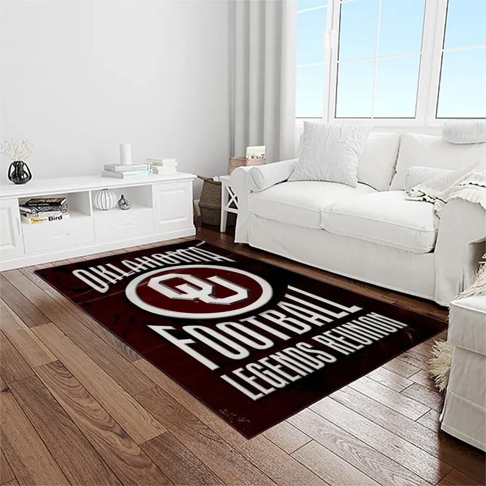 Ncaa oklahoma sooners sport basketball and foolball team logo rectangle area rug os16 Rectangle Rug