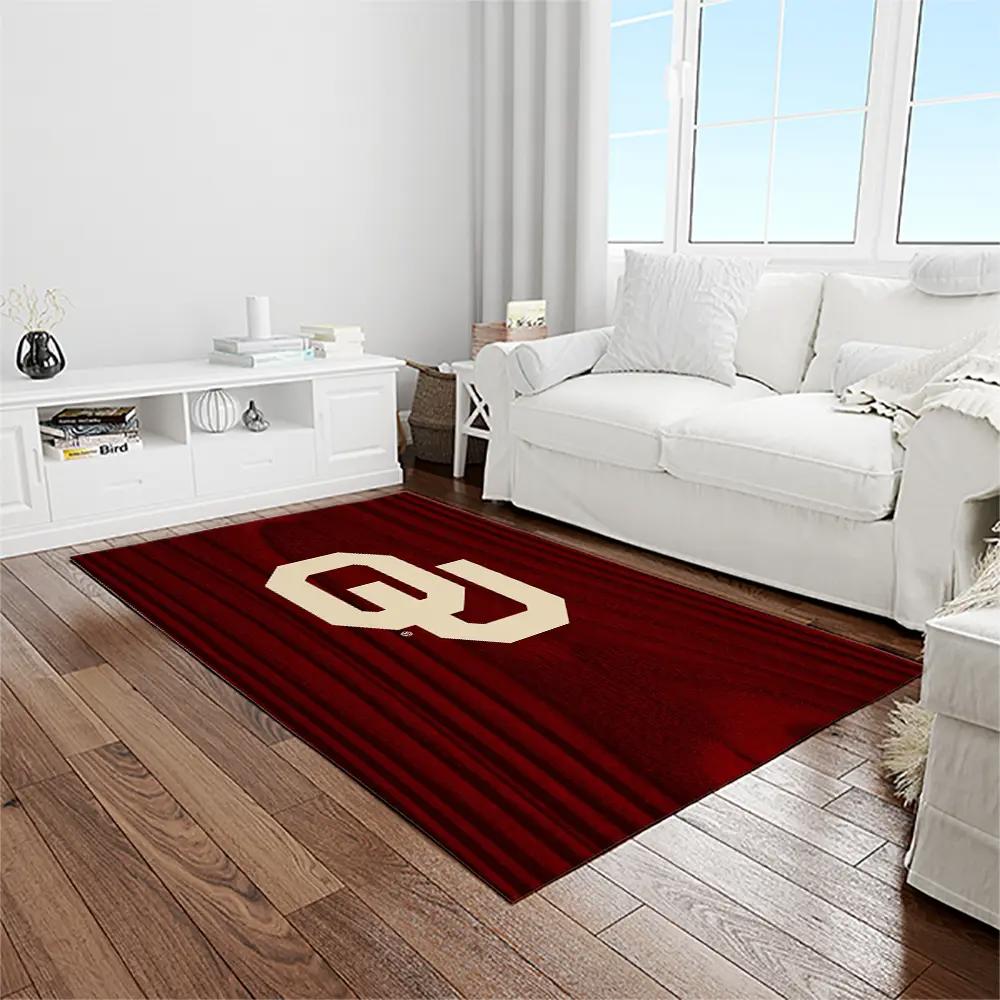 Ncaa oklahoma sooners sport basketball and foolball team logo rectangle area rug os79 Rectangle Rug