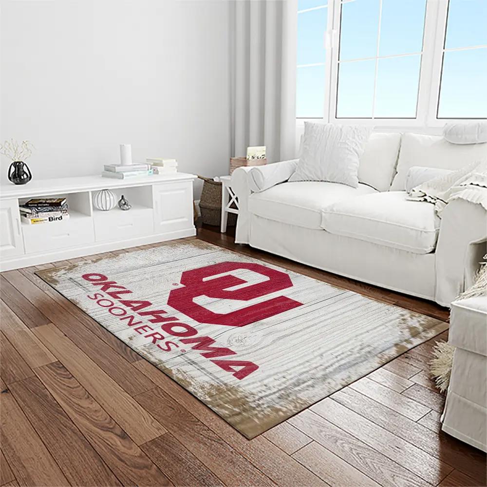 Ncaa oklahoma sooners sport basketball and foolball team logo rectangle area rug os80 Rectangle Rug