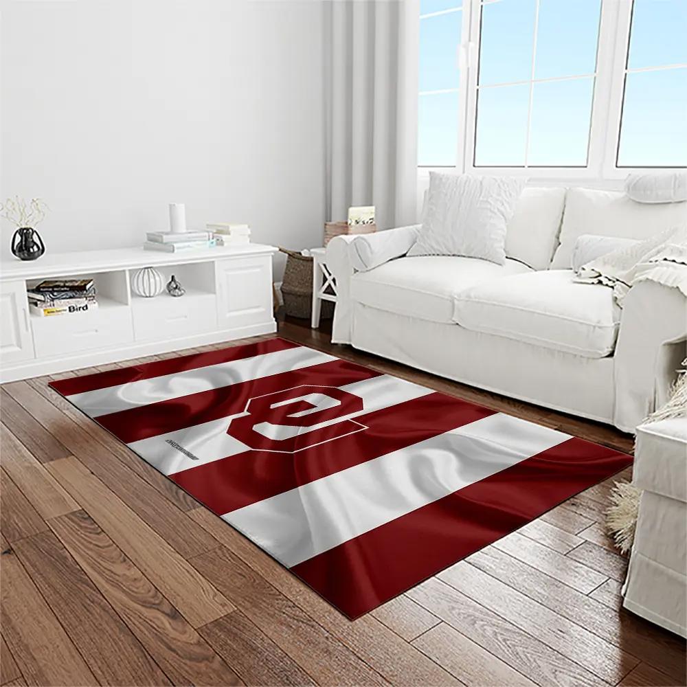 Ncaa oklahoma sooners sport basketball and foolball team logo rectangle area rug os91 Rectangle Rug