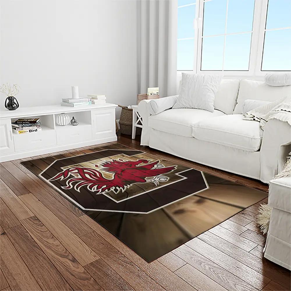 Ncaa south carolina gamecocks college sport basketball and foolball team logo rectangle area rug scg01 Rectangle Rug