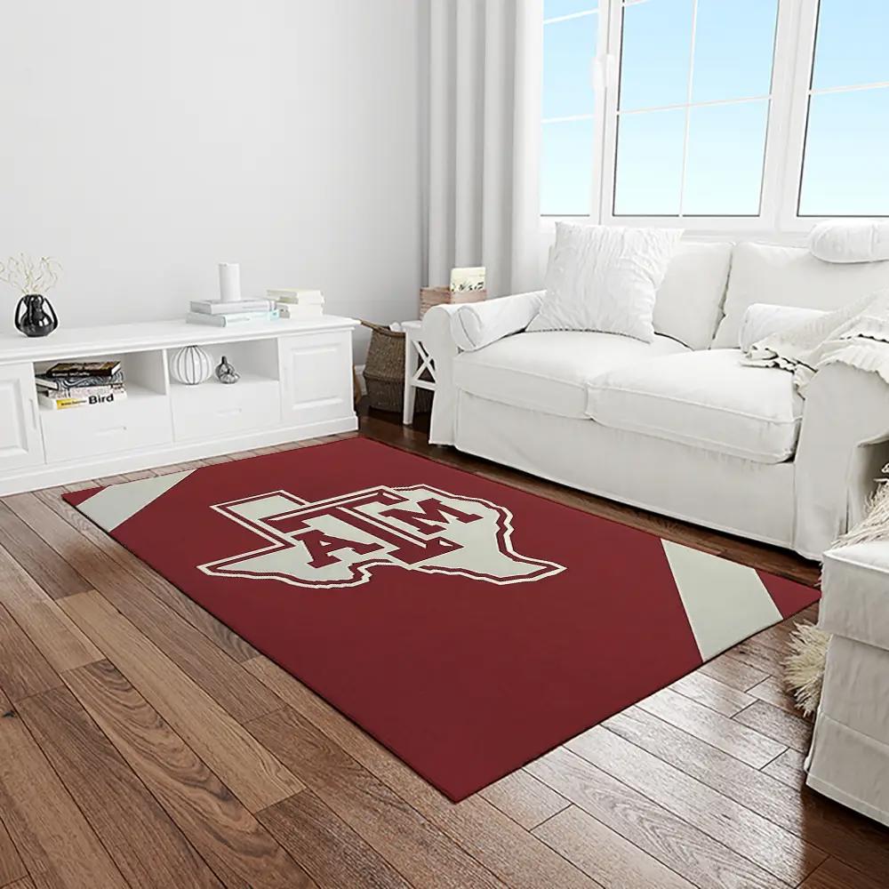 Ncaa texas a&m aggies college sport basketball and foolball team logo rectangle area rug tama01 Rectangle Rug