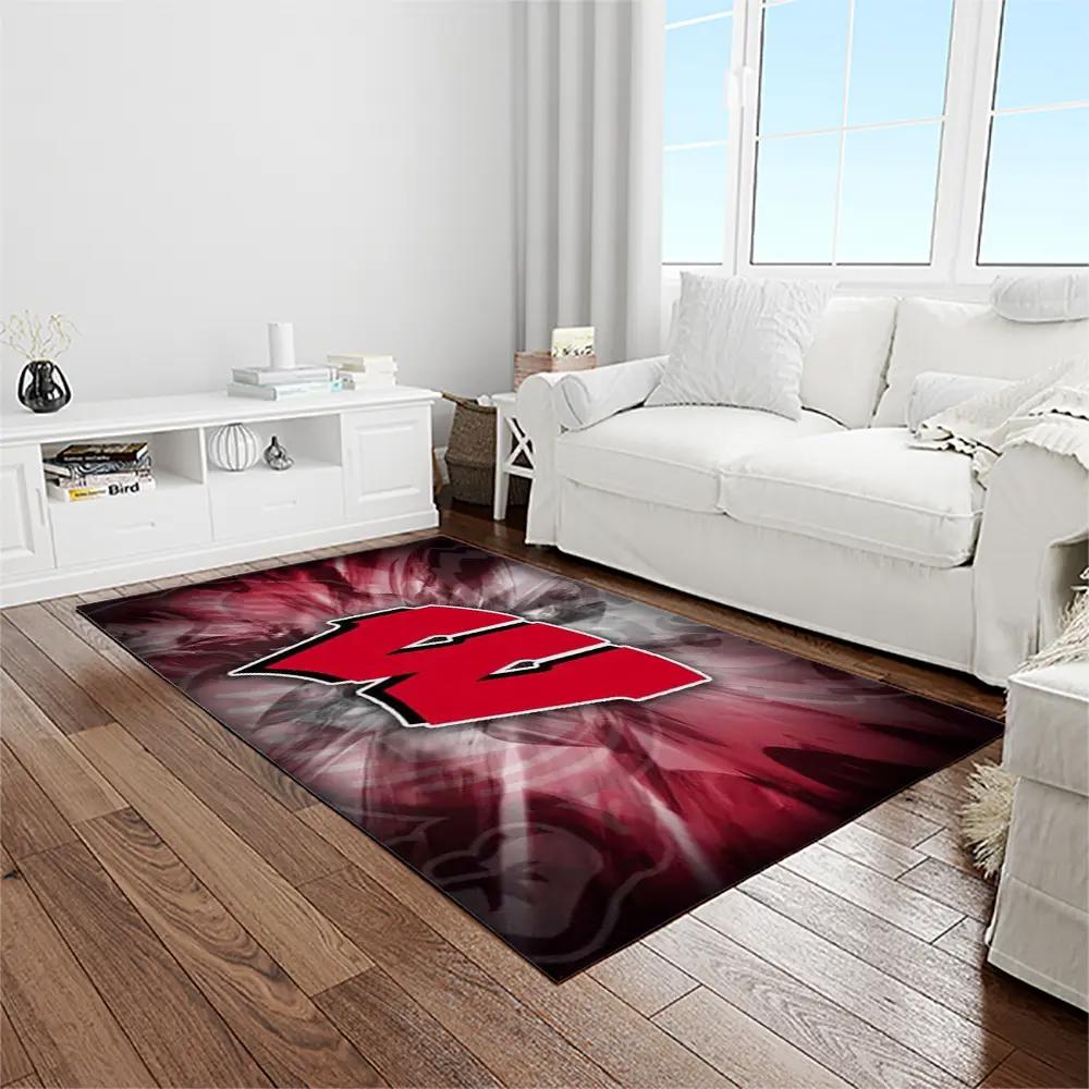 Ncaa wisconsin badgers college sport basketball and foolball team logo rectangle area rug wb08 Rectangle Rug