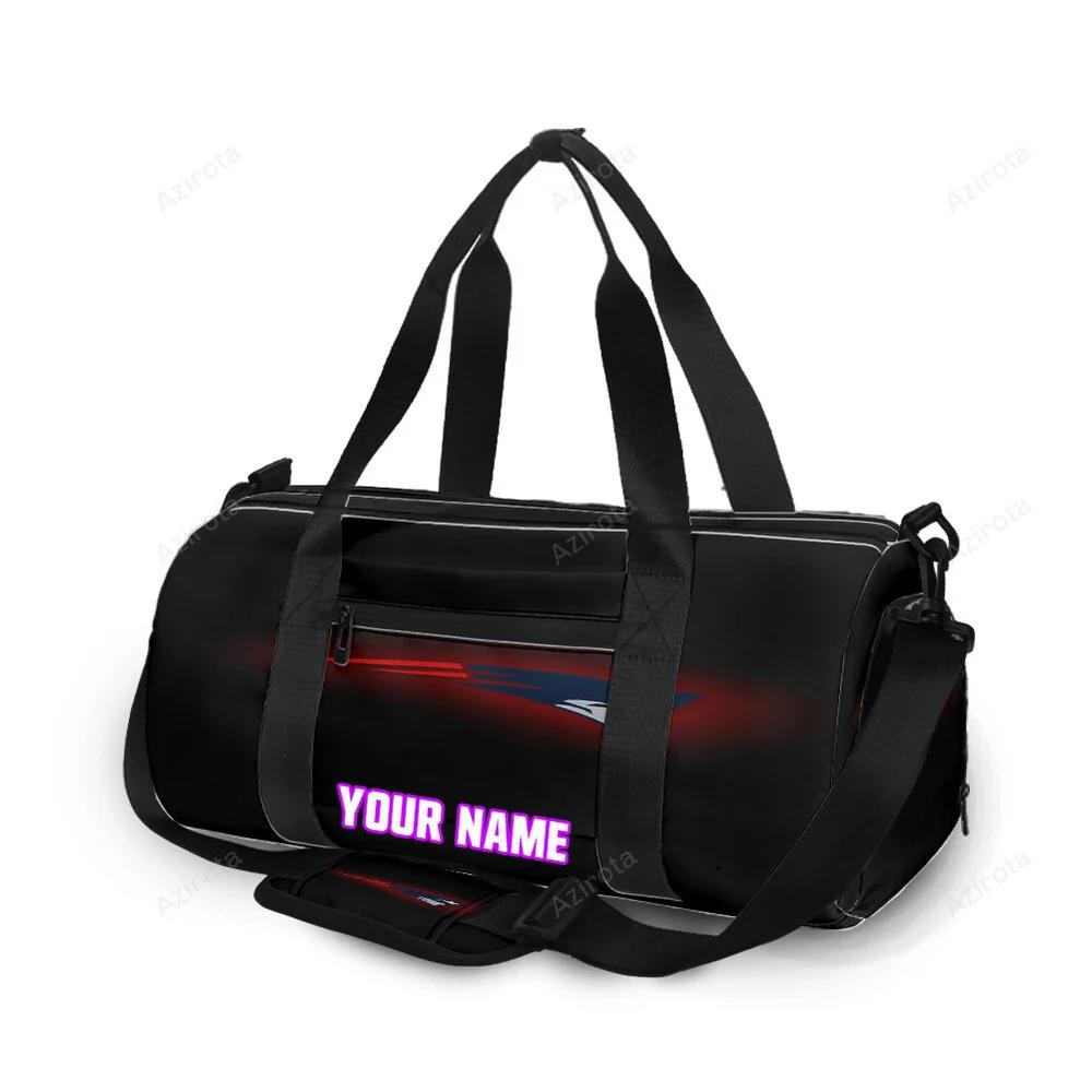 New england patriots red black personalized name travel bag gym bag 1788 Travel Bag