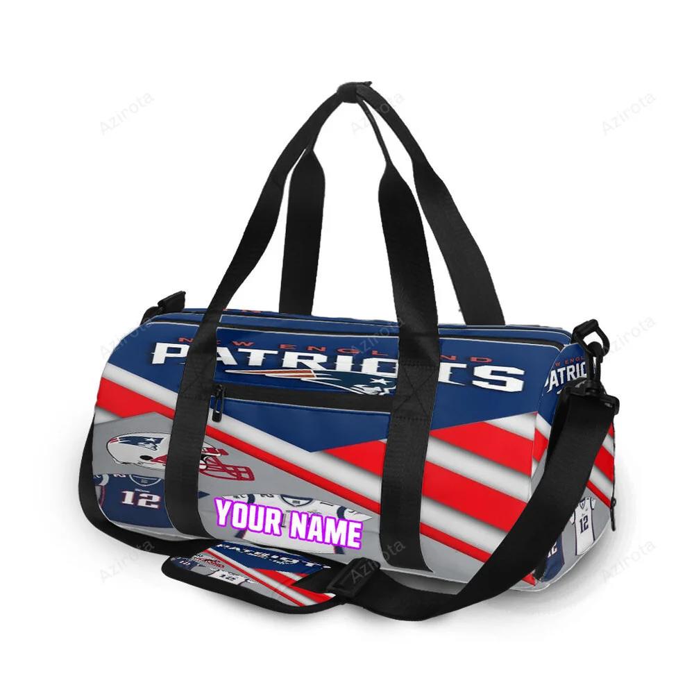 New england patriots uniform shirt personalized name travel bag gym bag 1558 Travel Bag