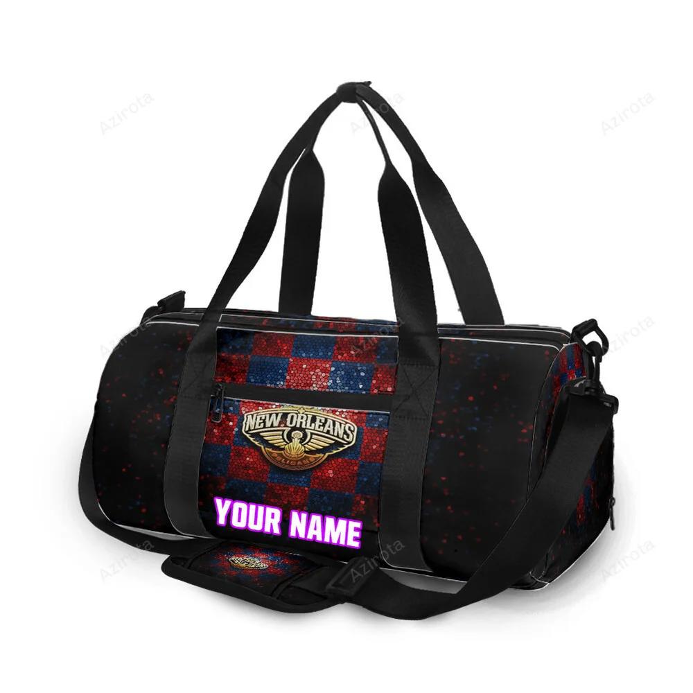 New orleans pelicans emblem v8 personalized name travel bag gym bag 1311 Travel Bag