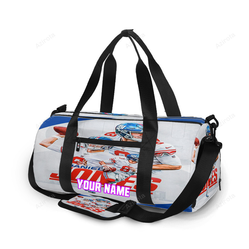 New york giants daniel jones4 personalized name travel bag gym bag 1062 Travel Bag