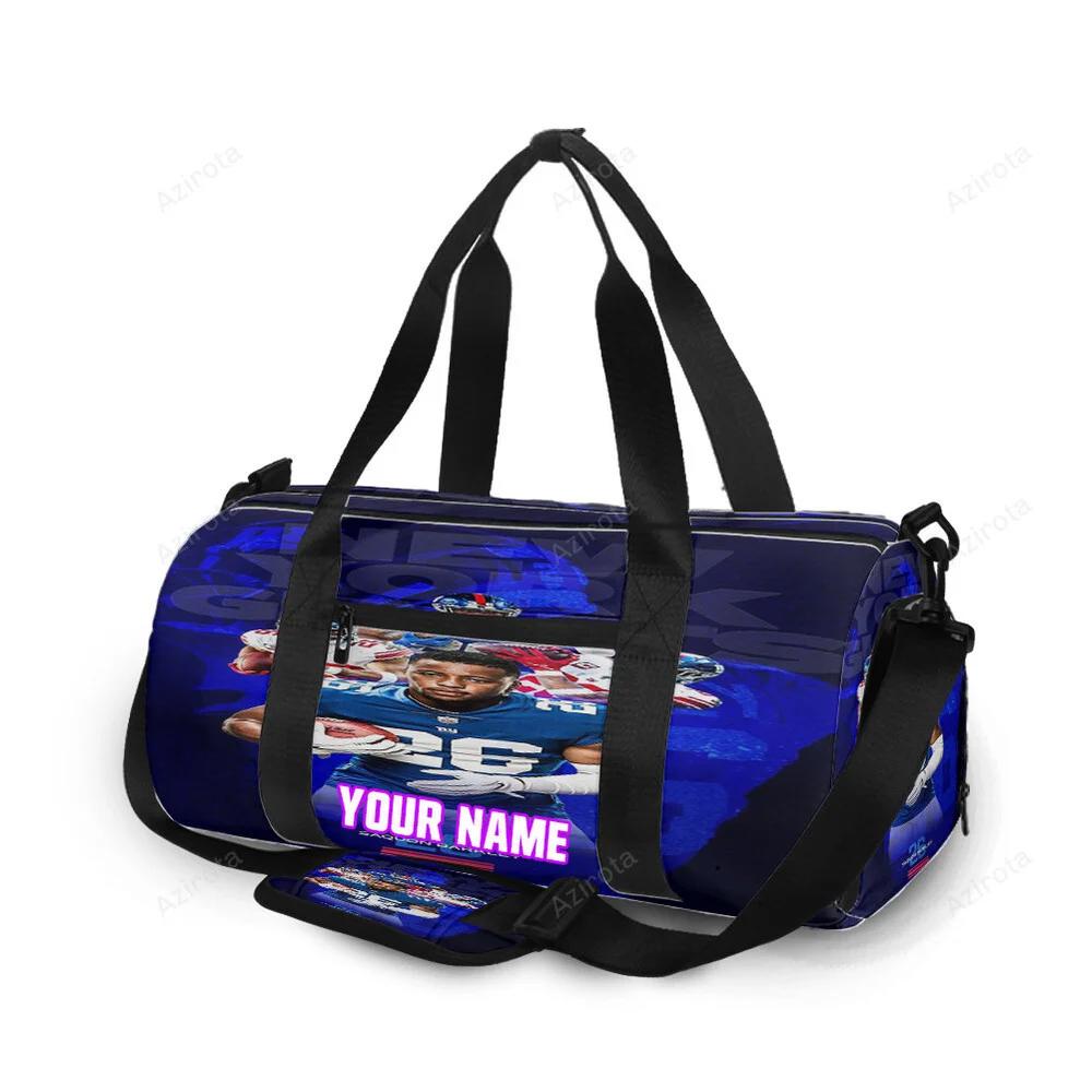 New york giants saquon barkley3 personalized name travel bag gym bag 1005 Travel Bag