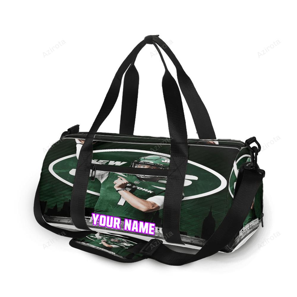New york jets 02 zach wilson v51 personalized name travel bag gym bag 504 Travel Bag