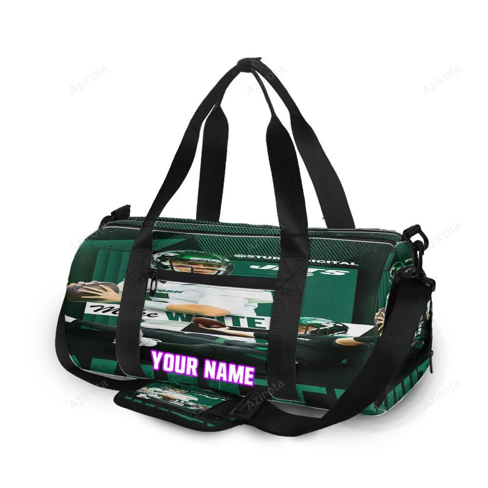 New york jets mike white1 personalized name travel bag gym bag 413 Travel Bag