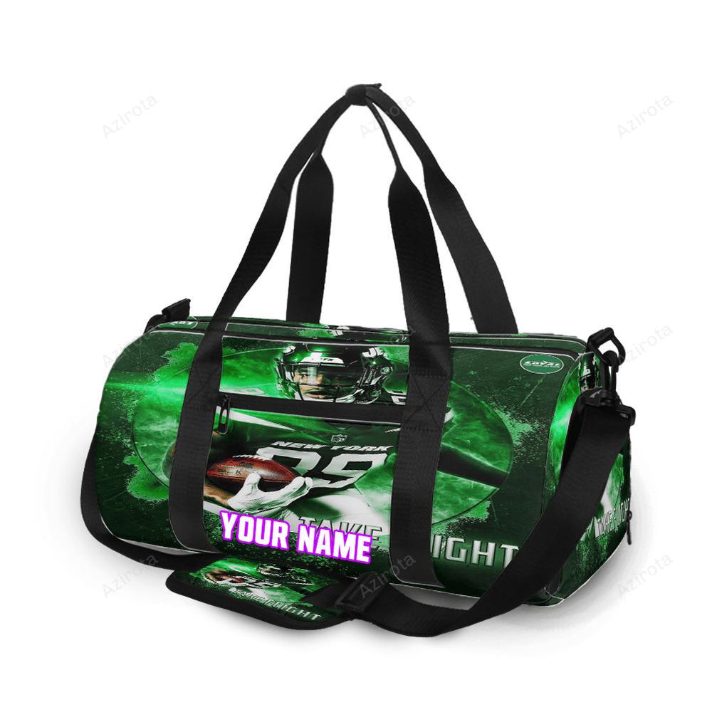 New york jets player no 89 v47 personalized name travel bag gym bag 102 Travel Bag