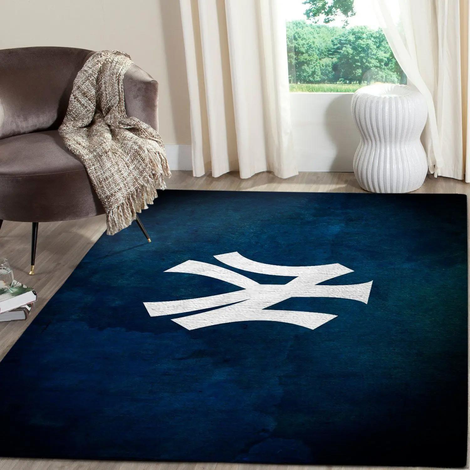 New york yankees area rug mlb baseball team logo living room rugs v469 Rectangle Rug