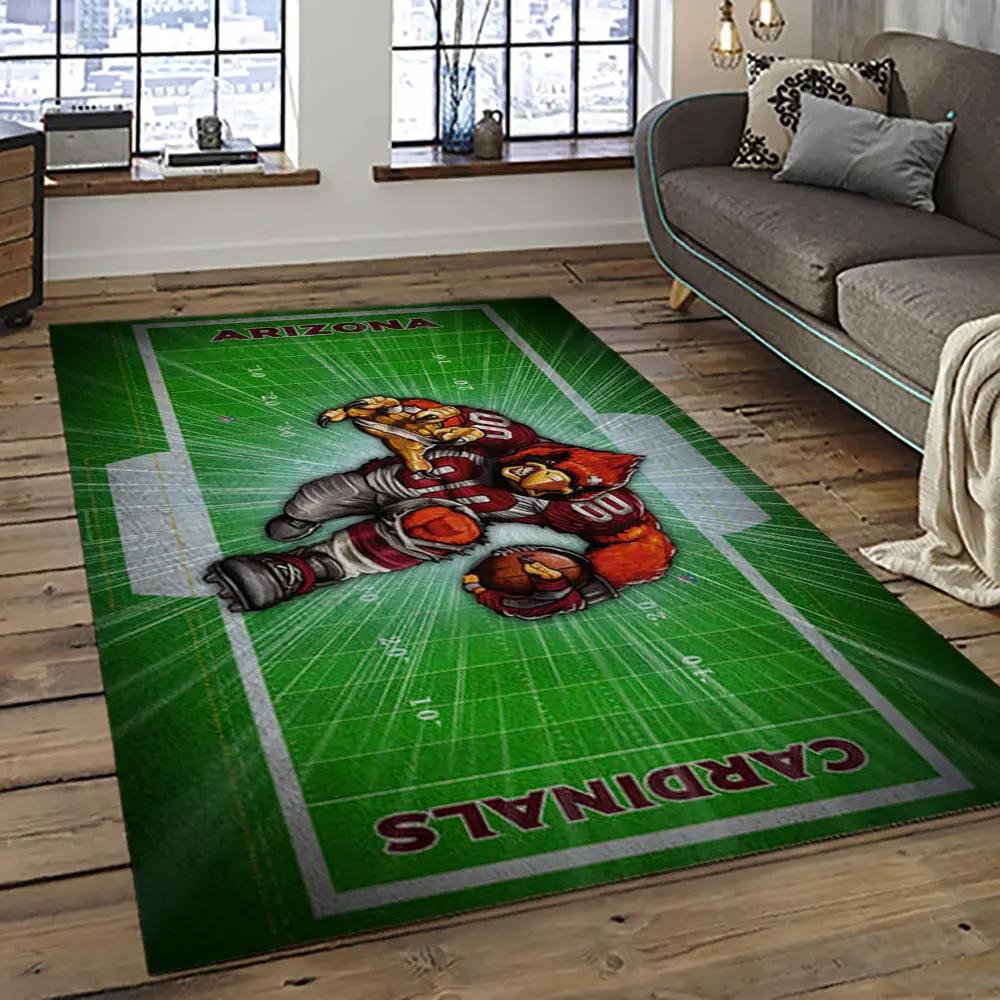 Nfl arizona cardinals football team logo sport carpet rectangle area rug for living room ac18 Rectangle Rug
