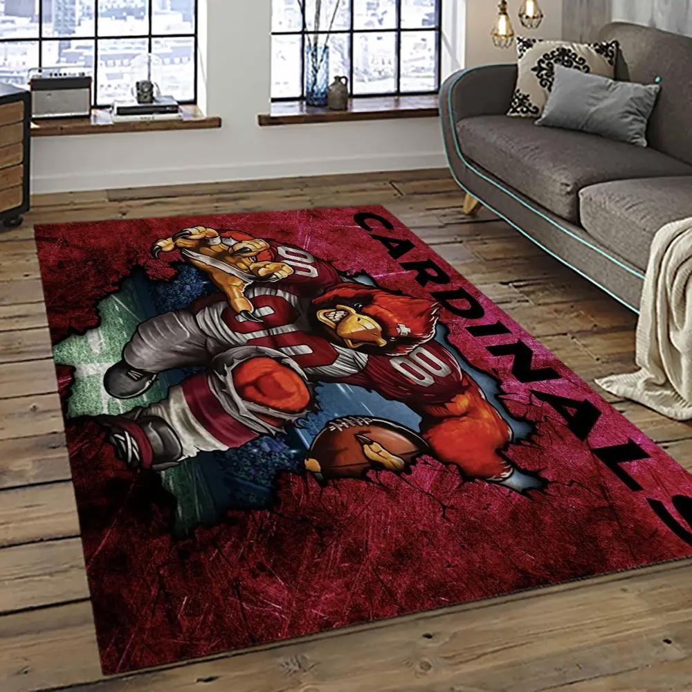 Nfl arizona cardinals football team logo sport carpet rectangle area rug for living room ac30 Rectangle Rug