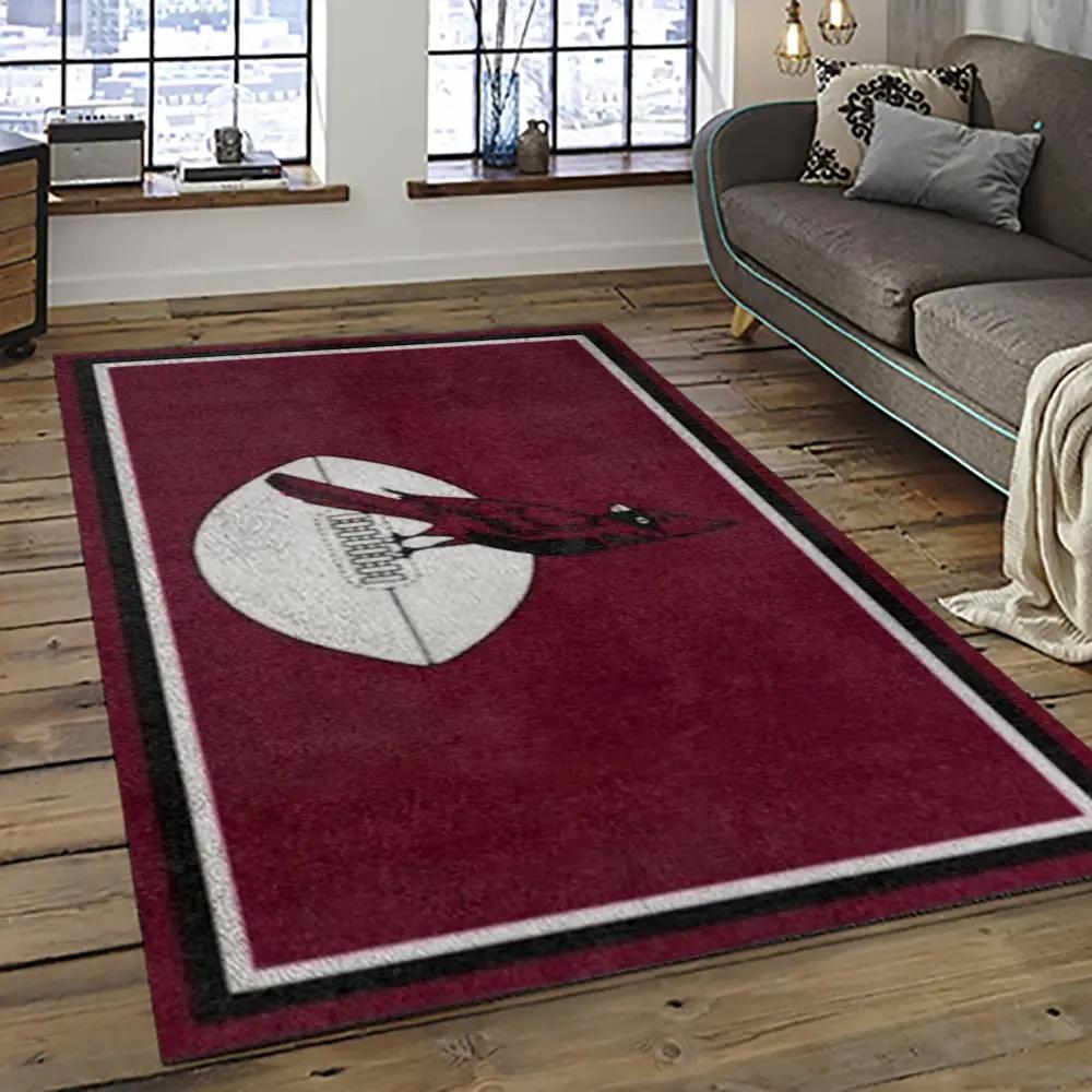 Nfl arizona cardinals football team logo sport carpet rectangle area rug for living room ac48 Rectangle Rug