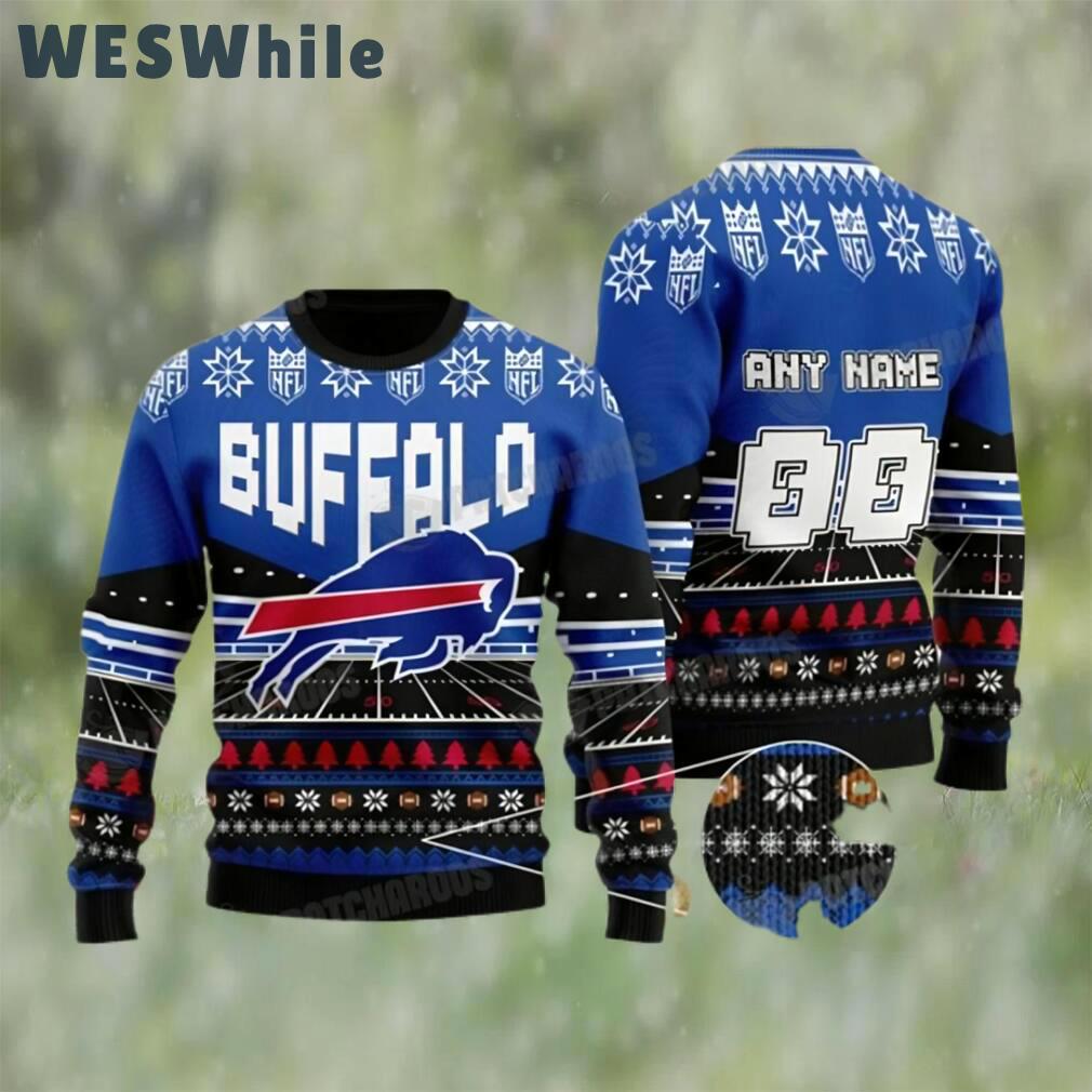 Nfl buffalo bills personalized ugly christmas sweater football fan gift Christmas Ugly Sweater
