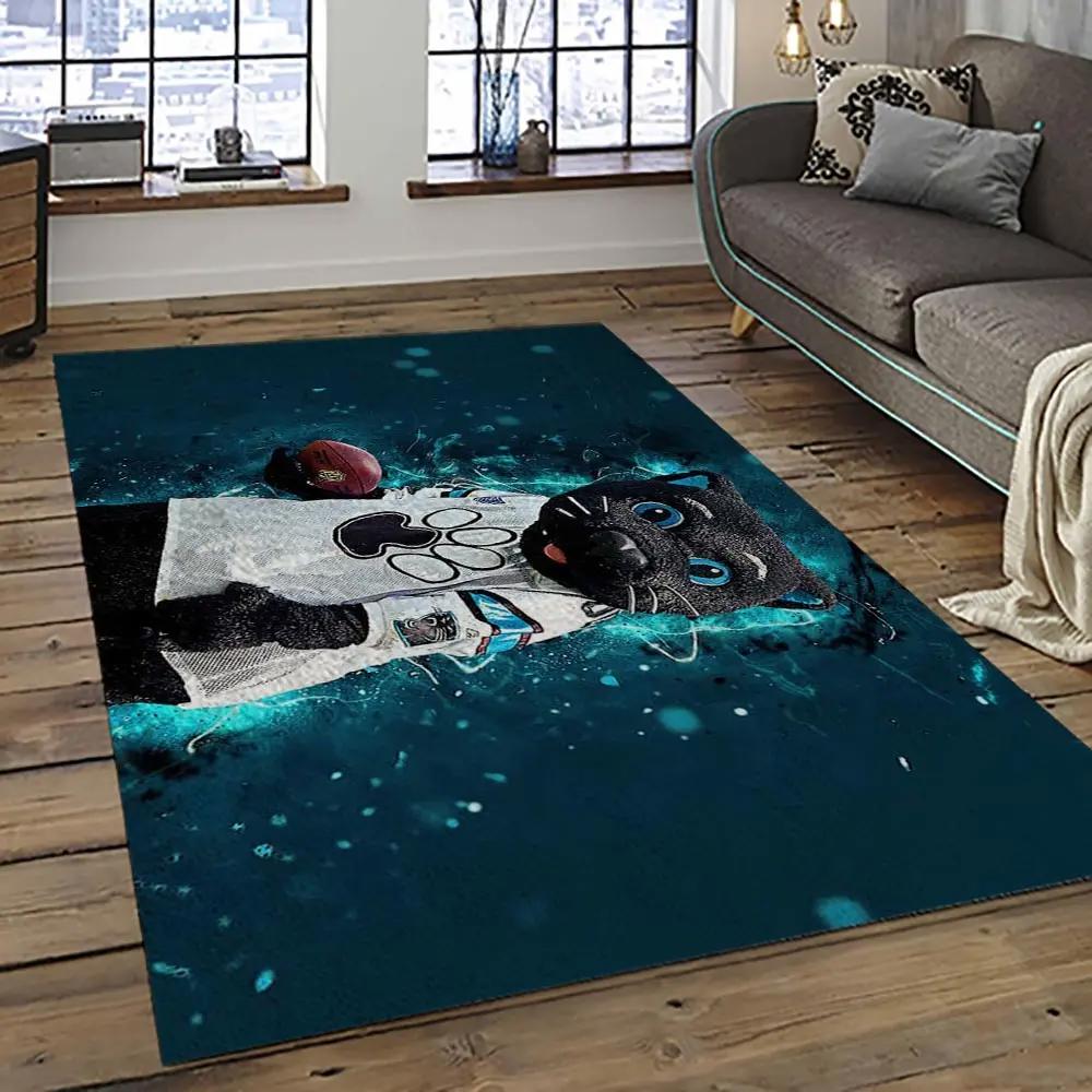 Nfl carolina panthers football team logo sport carpet area rug gift for friends cnps17 Rectangle Rug