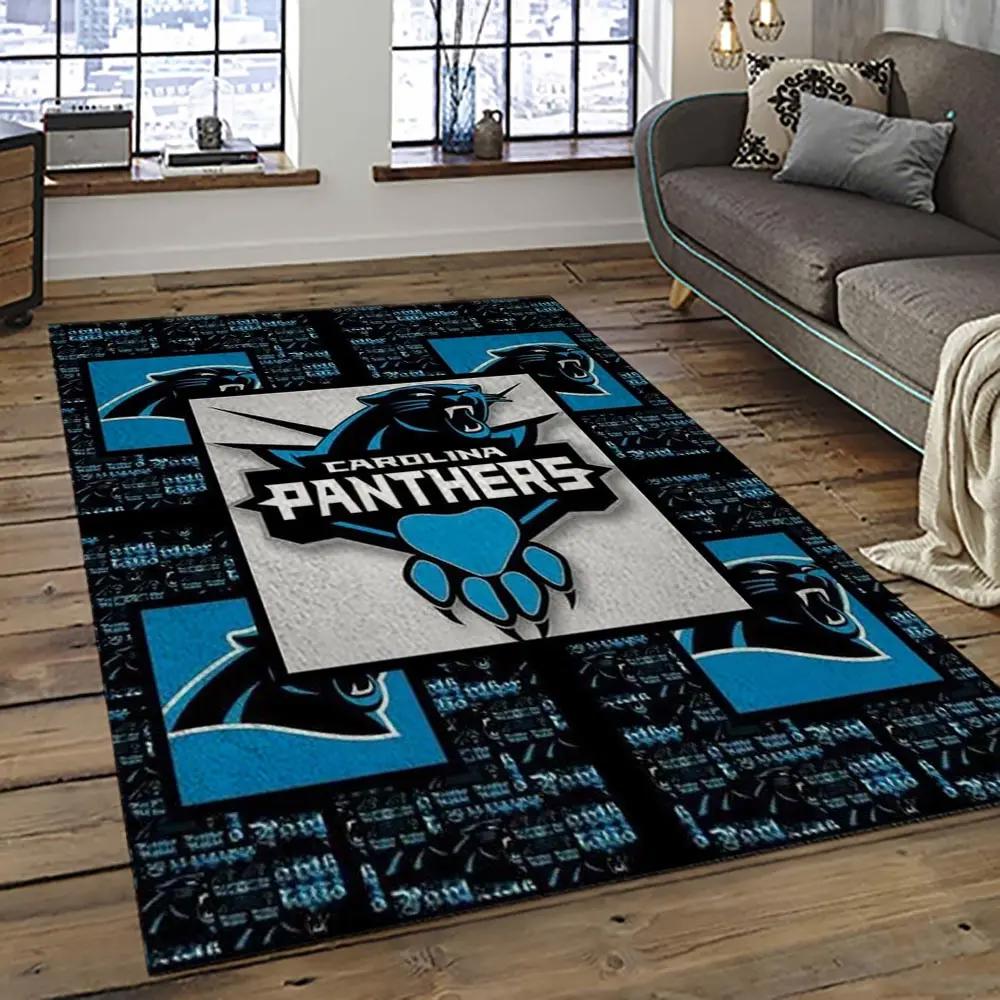 Nfl carolina panthers football team logo sport carpet area rug gift for friends cnps32 Rectangle Rug