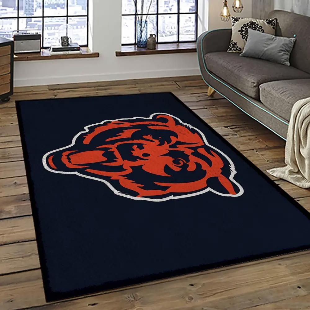 Nfl chicago bears football team logo sport carpet rectangle area rug for living room ccb16 Rectangle Rug