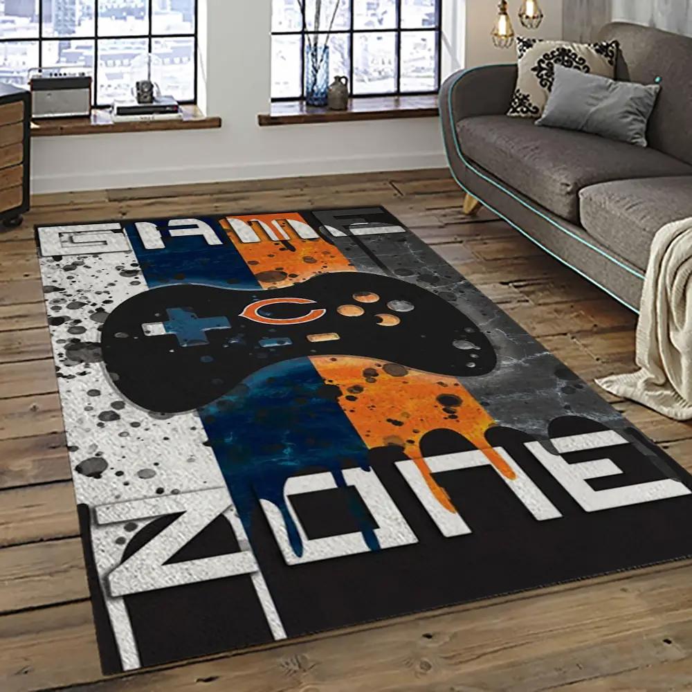 Nfl chicago bears football team logo sport carpet rectangle area rug for living room ccb26 Rectangle Rug
