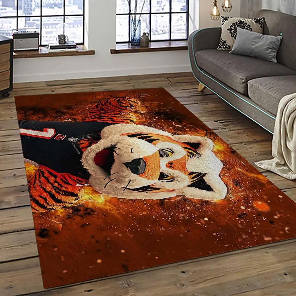 Nfl cincinnati bengals football team logo sport carpet area rug who dey nation gift for friends cnns45 Rectangle Rug