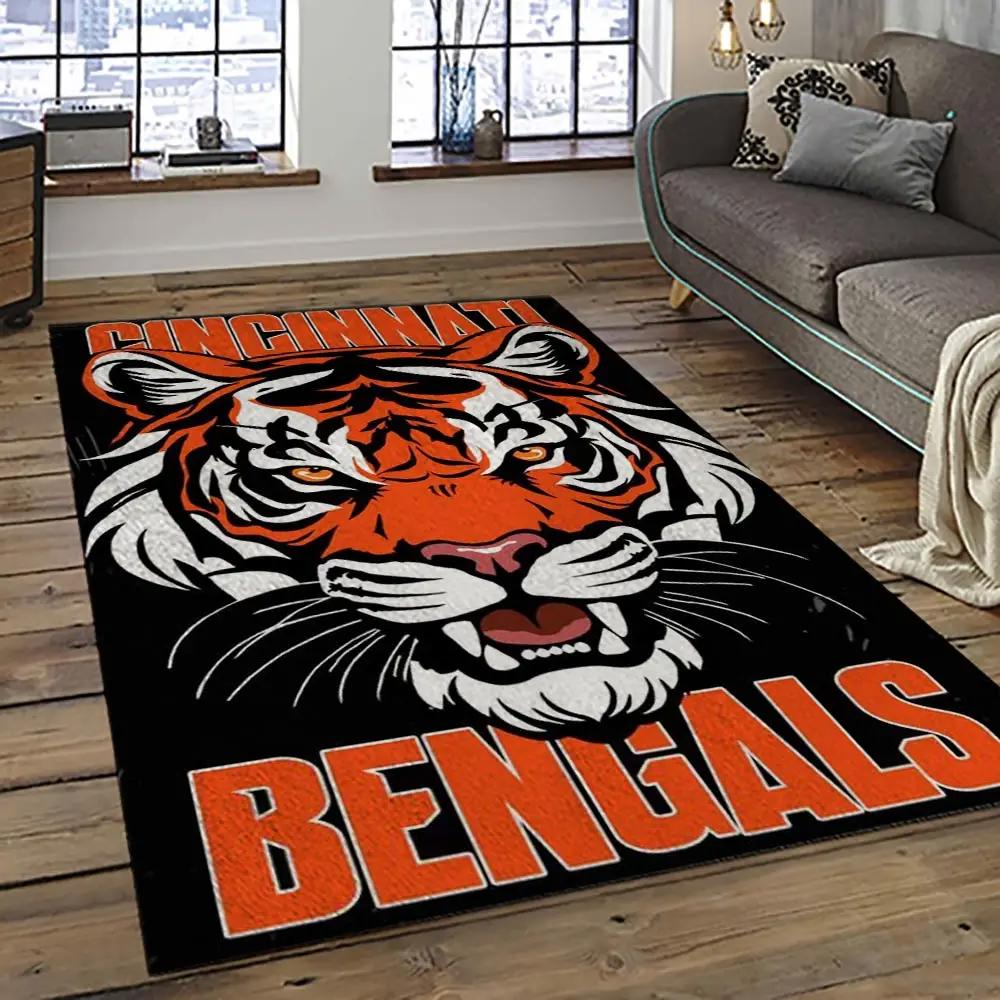 Nfl cincinnati bengals football team logo sport carpet area rug who dey nation gift for friends cnns78 Rectangle Rug
