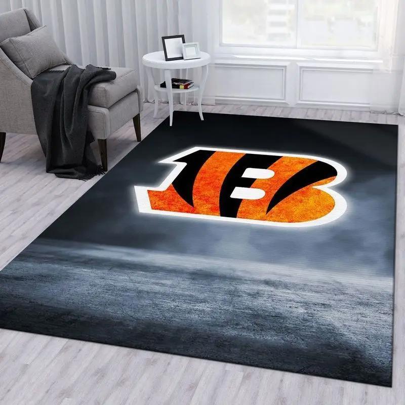 Nfl cincinnati bengals team area rug living room carpet home rug 18 Rectangle Rug
