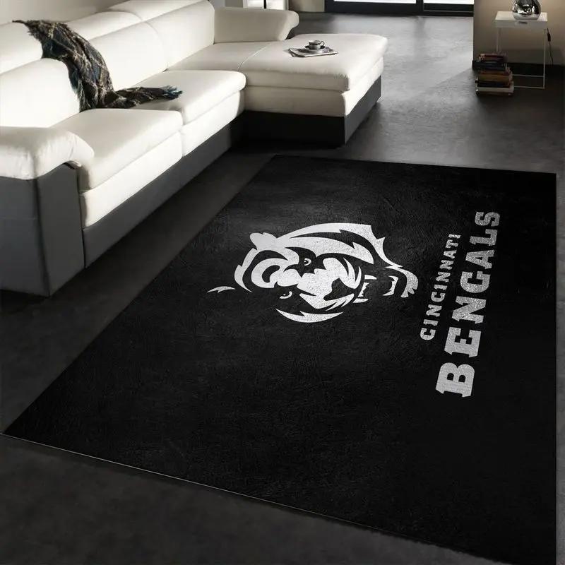 Nfl cincinnati bengals team area rug living room carpet home rug 26 Rectangle Rug