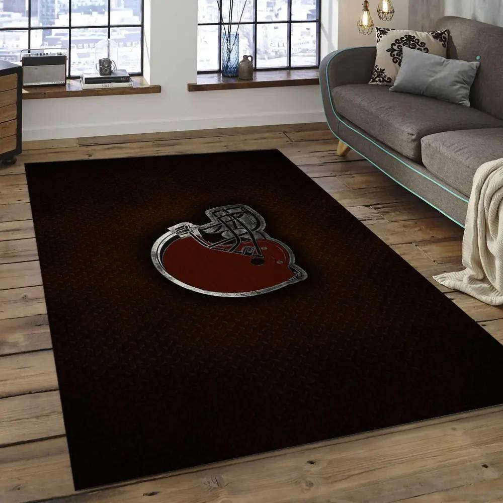 Nfl cleveland browns football team logo rectangle area rug clb33 Rectangle Rug