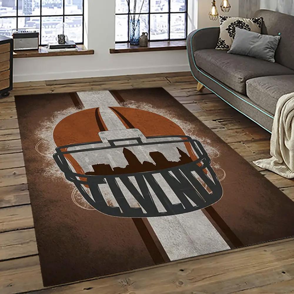 Nfl cleveland browns football team logo sport carpet rectangle area rug for living room cb22 Rectangle Rug