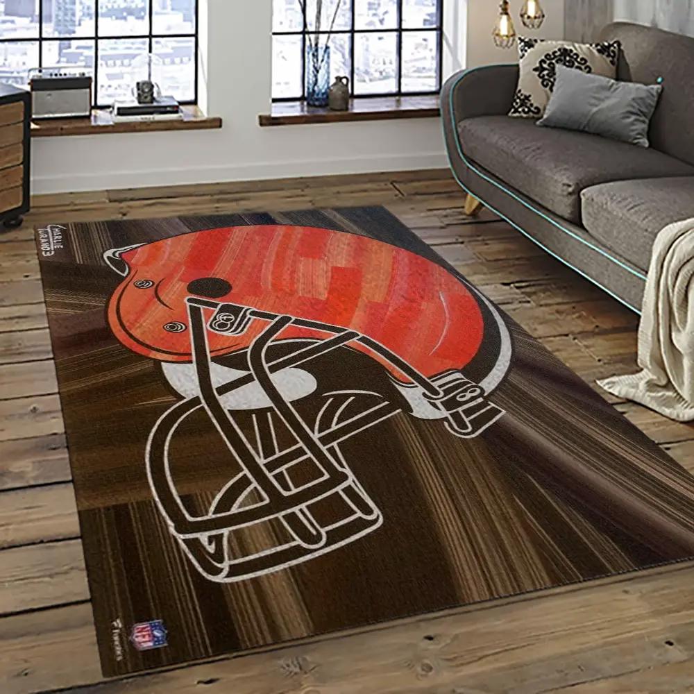 Nfl cleveland browns football team logo sport carpet rectangle area rug for living room cb33 Rectangle Rug