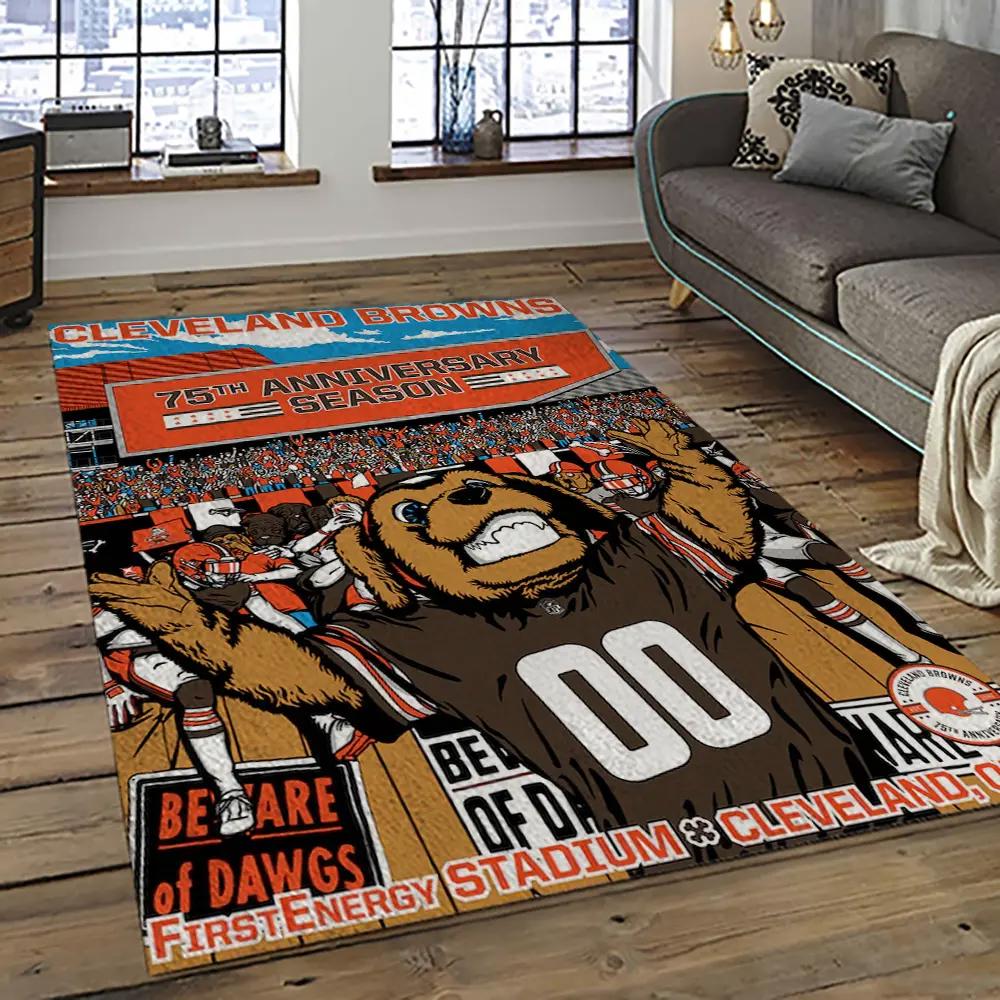 Nfl cleveland browns football team logo sport carpet rectangle area rug for living room cb79 Rectangle Rug