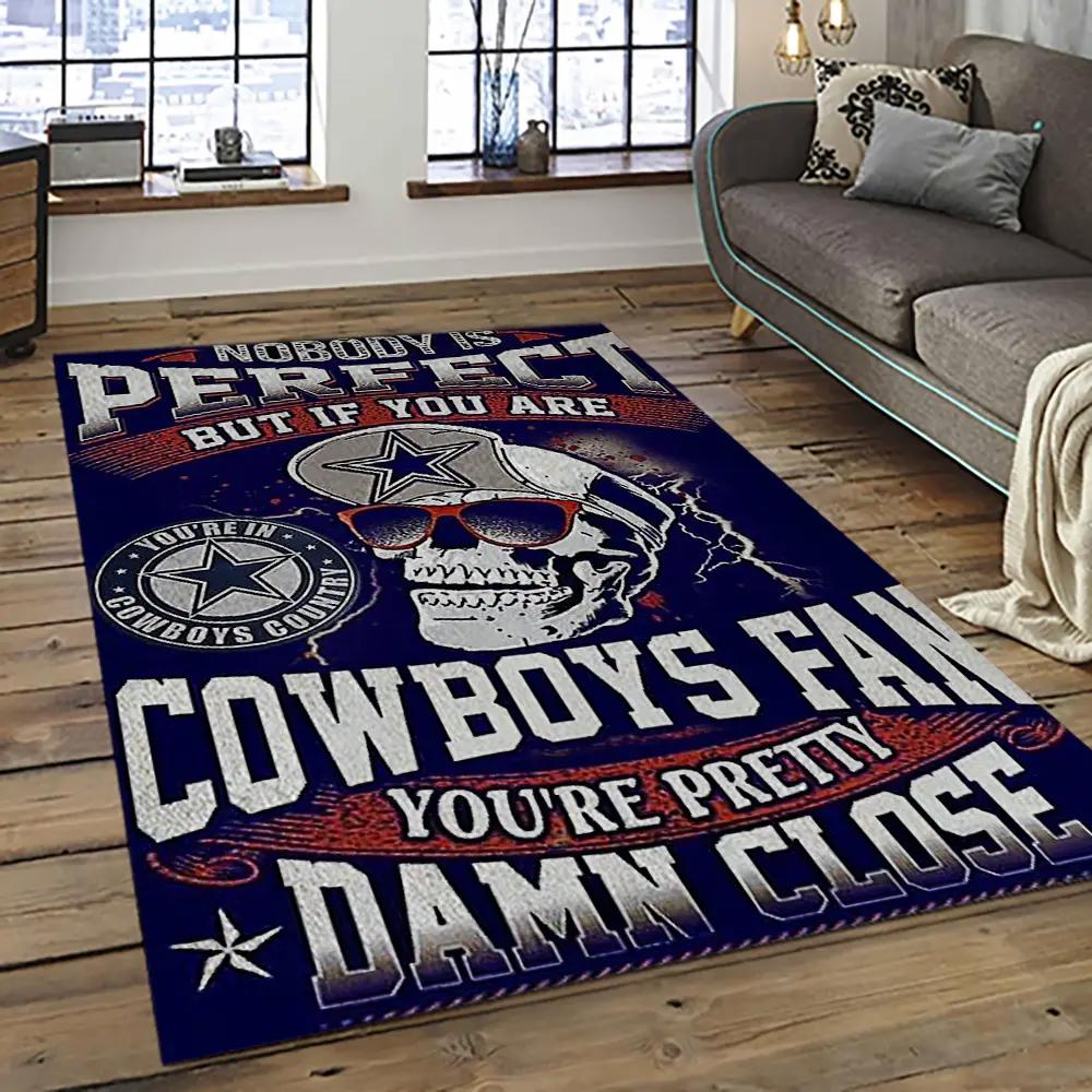 Nfl dallas cowboy football team logo sport carpet rectangle area rug for living room dc33 Rectangle Rug