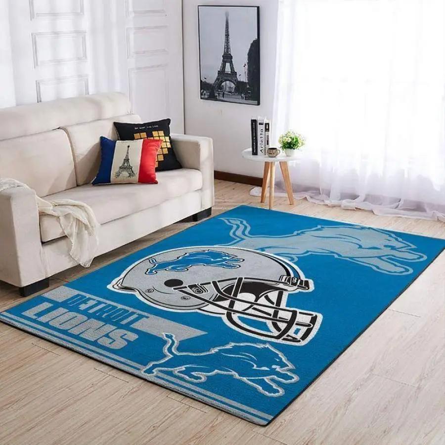 Nfl detroit lions area rug living room home decor movie Rectangle Rug