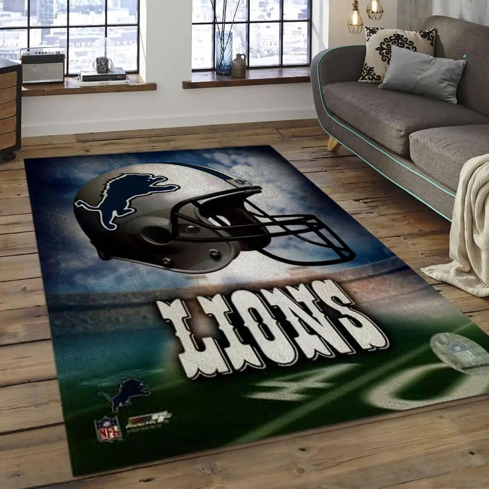 Nfl detroit lions football team logo rectangle area rug dl33 Rectangle Rug