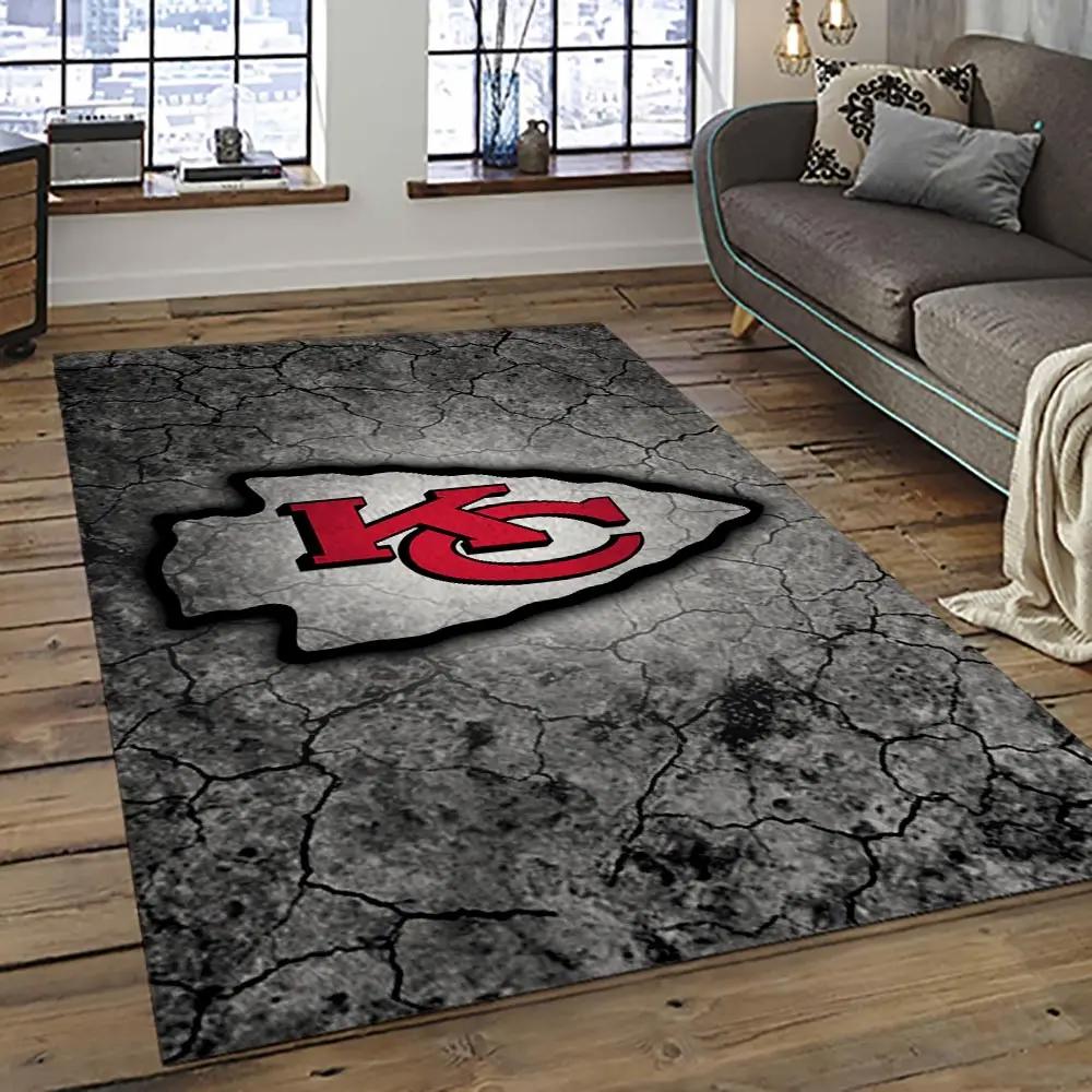 Nfl kansas city chiefs football team logo sport carpet area rug home decor best gift for friends kscc80 Rectangle Rug