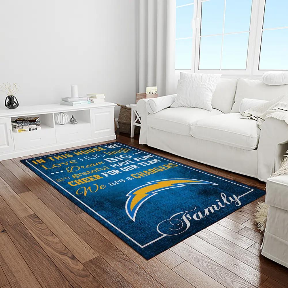 Nfl los angeles chargers football team logo rectangle area rug lac05 Rectangle Rug