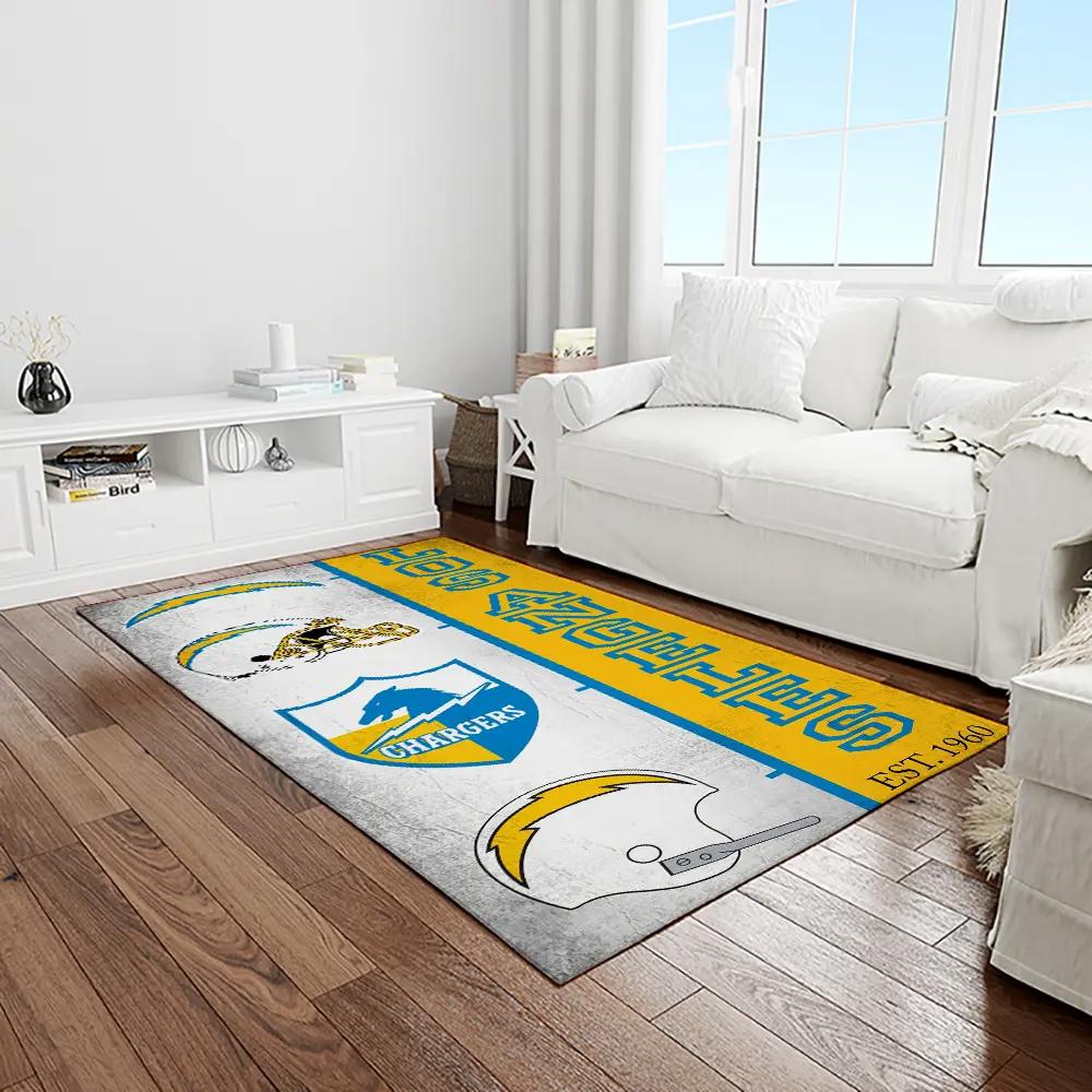 Nfl los angeles chargers football team logo rectangle area rug lac12 Rectangle Rug