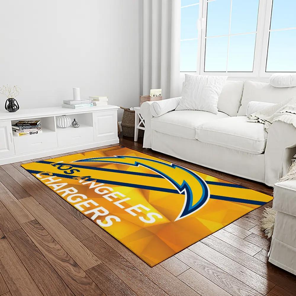 Nfl los angeles chargers football team logo rectangle area rug lac46 Rectangle Rug